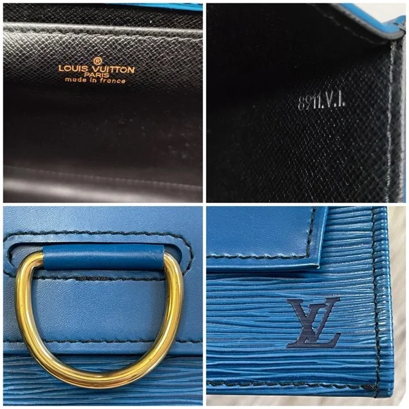 Authentic LOUIS VUITTON Clutch Bag Jena Blue Epi - Picture 6 of 12